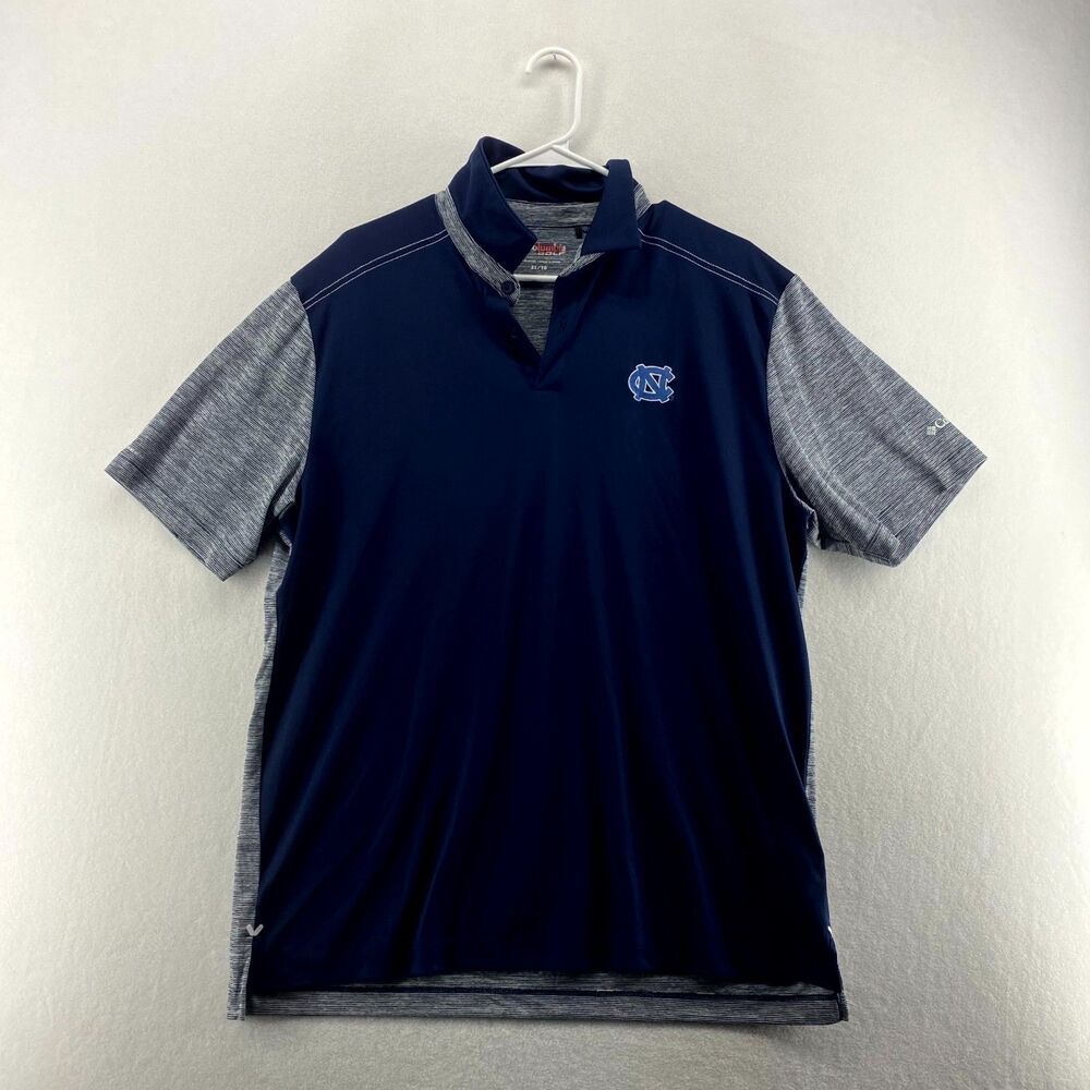 Columbia Golf Navy North Carolina Embroidered Polo‎ Athletic Wear Mens Size XL